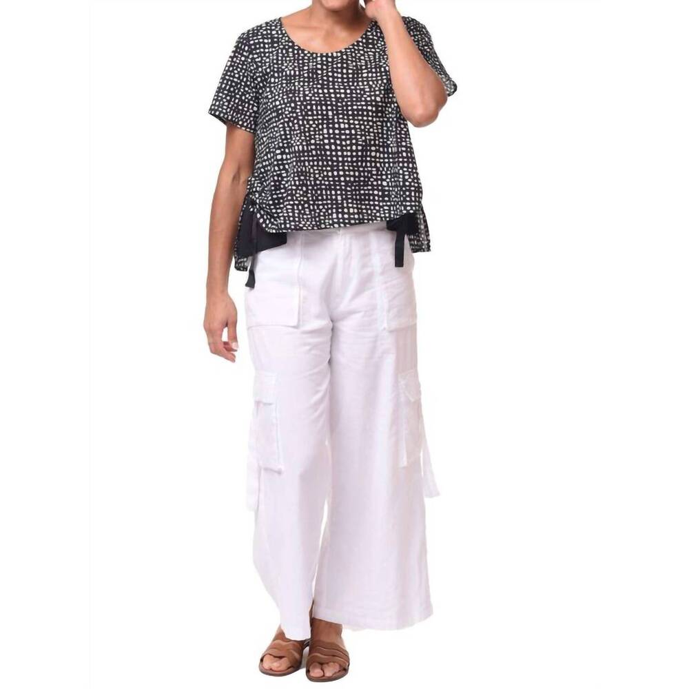 NEW TULIP CLOTHING gwyneth pullover top in black dots